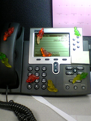 [dialing phone]